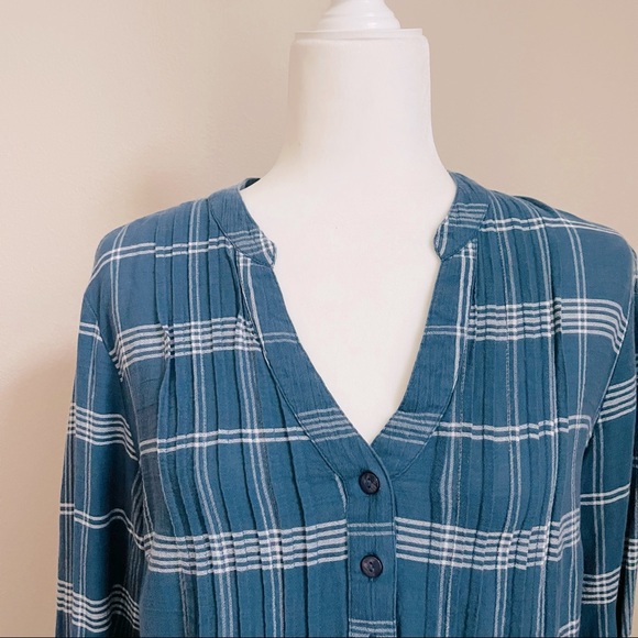🌻 Style and Co Long Sleeve Striped Patterned Blouse Size Medium - Picture 4 of 5